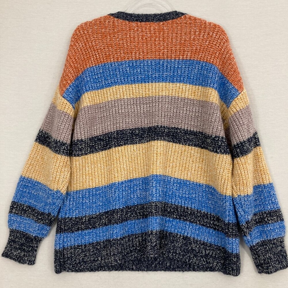 C&C California Color Block Crew Neck Multi Color Cozy Relaxed Sweater 1X - Picture 8 of 9